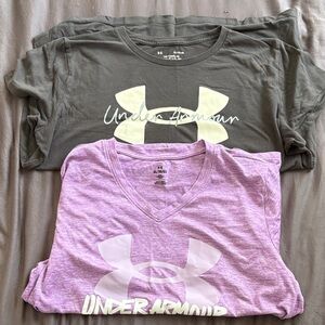 Under Armour Black and Purple T-Shirts